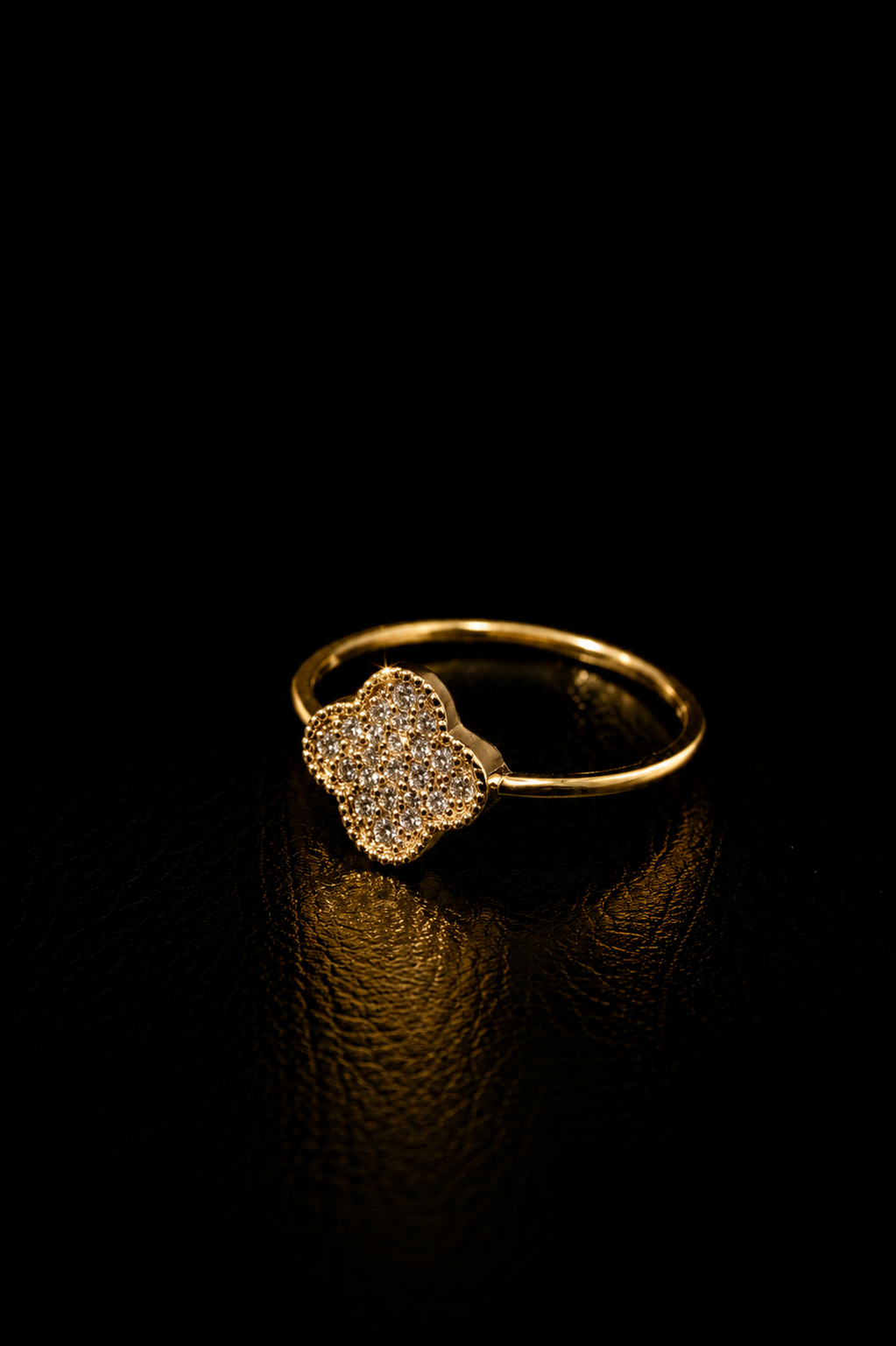 14k Gold Clover Ring