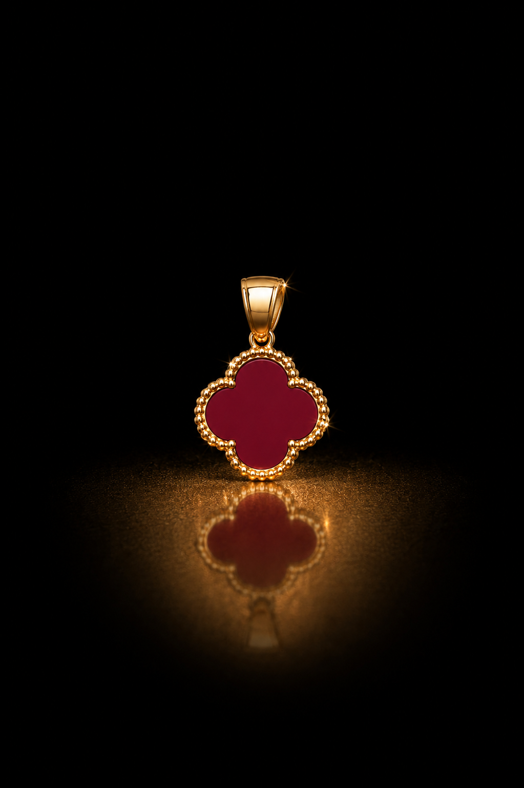 14k Red Clover Pendant