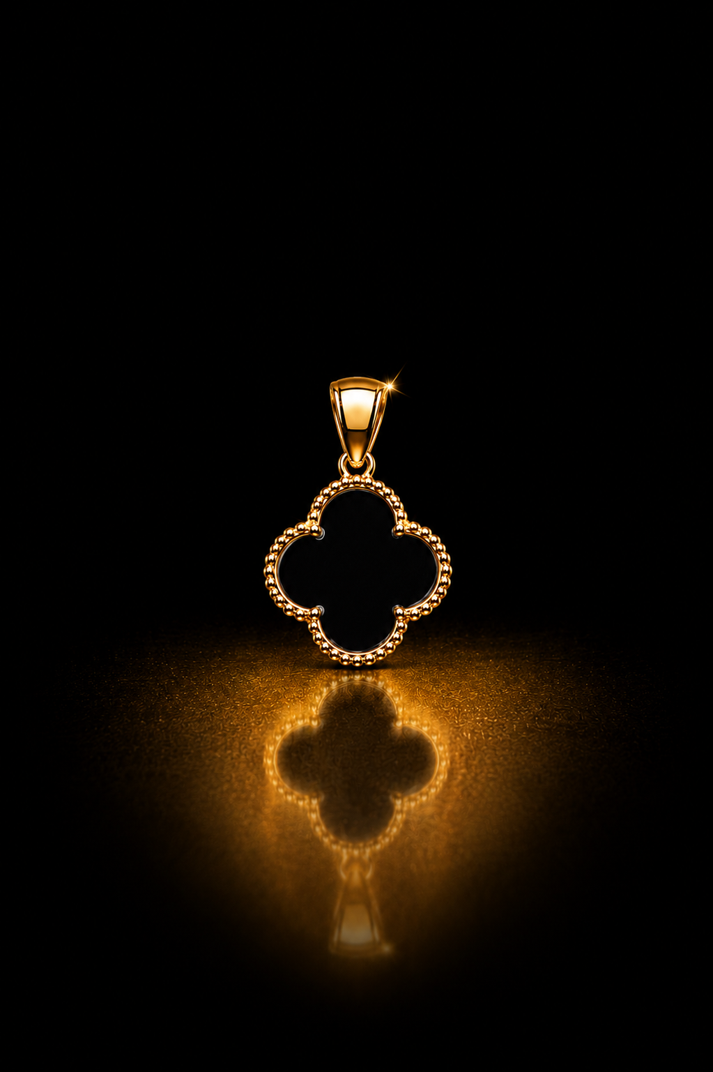 14k Black Clover Pendant