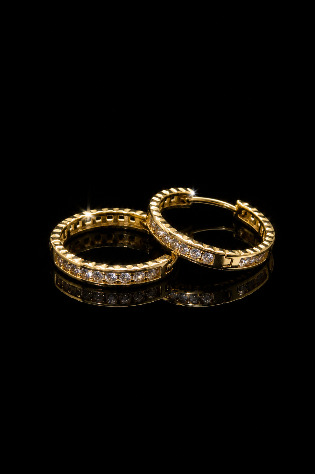 14k CZ Rim Earrings