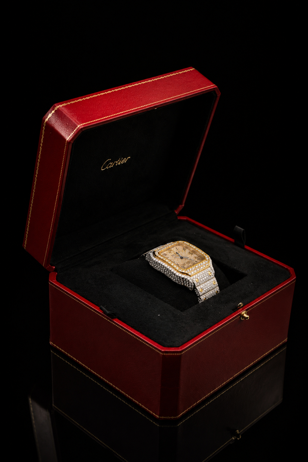 Iced Out Cartier Santos 40mm