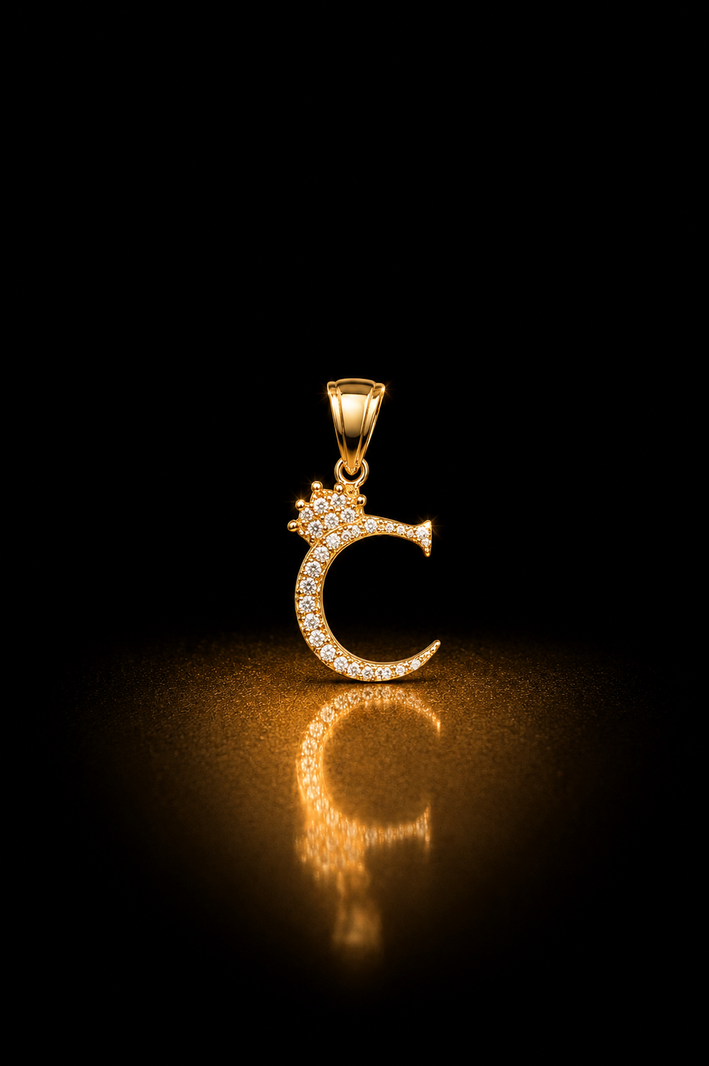 14 CZ Letter C Pendant