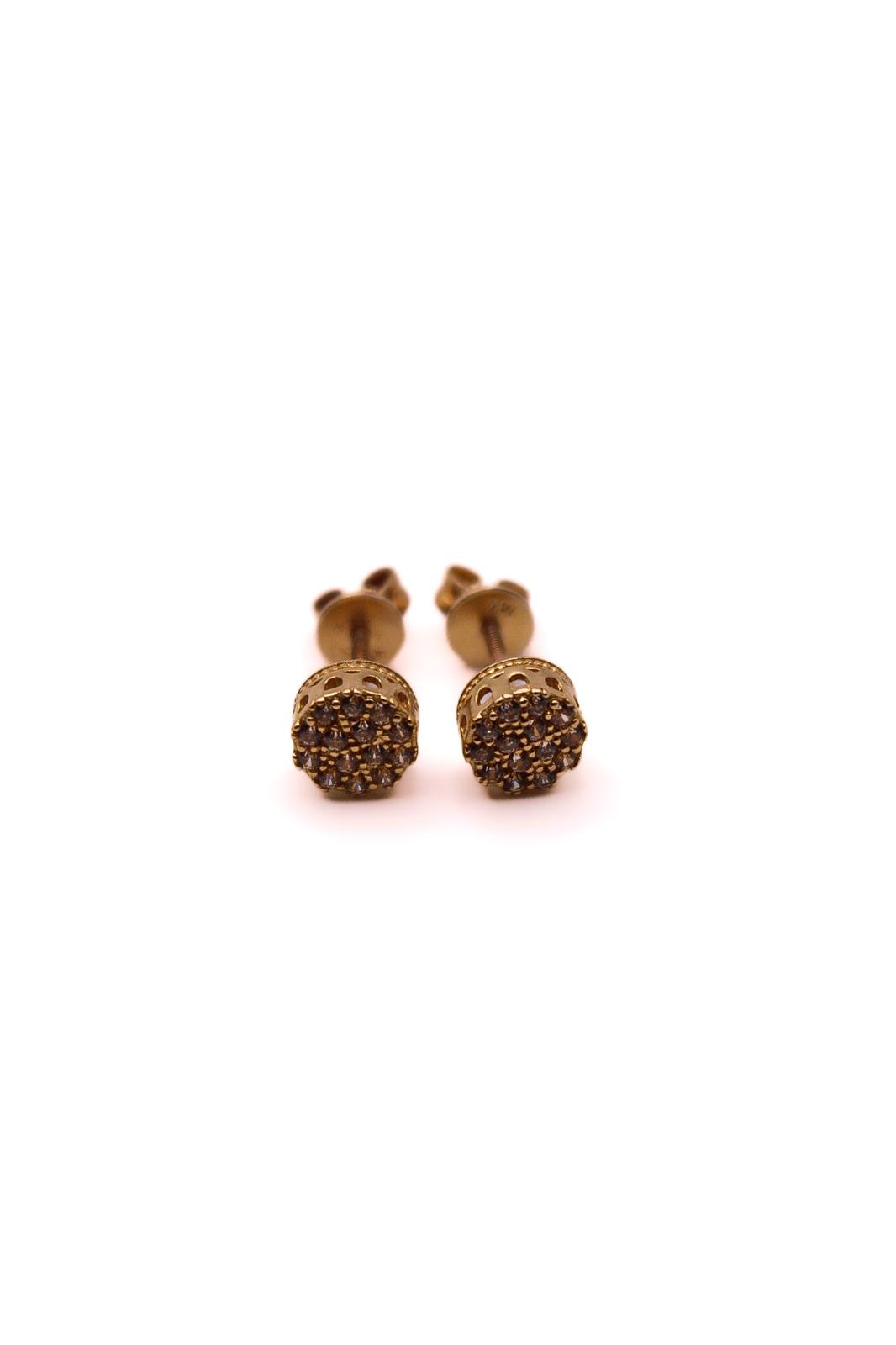 14K Gold round Stud Earrings