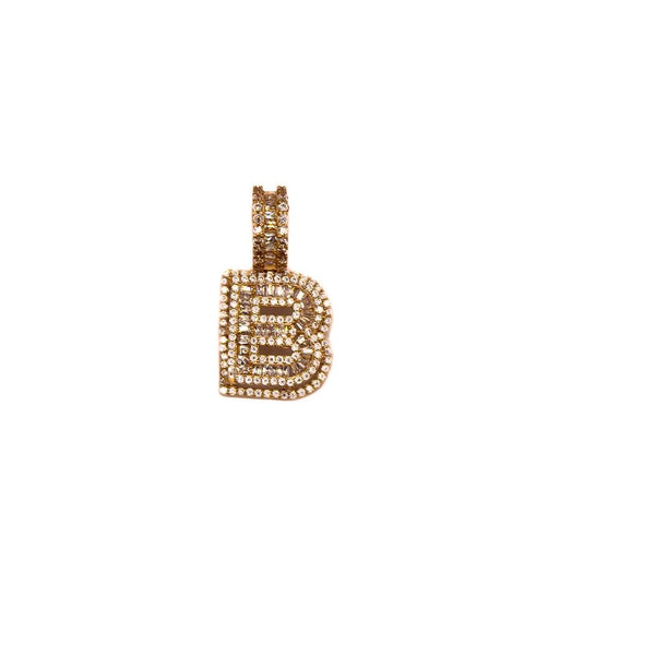 14K Gold “B” Initial Pendant