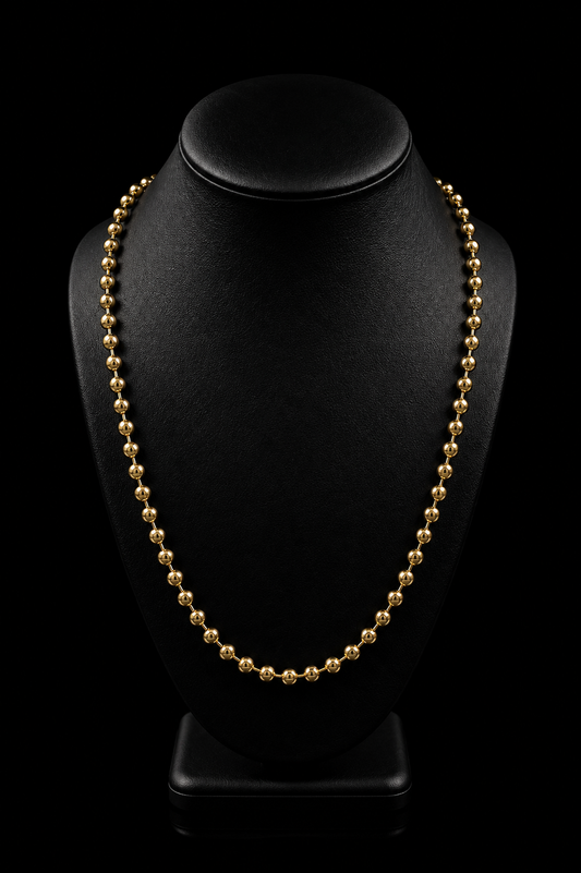 14k Gold Beads Chain 22in - 4.78mm