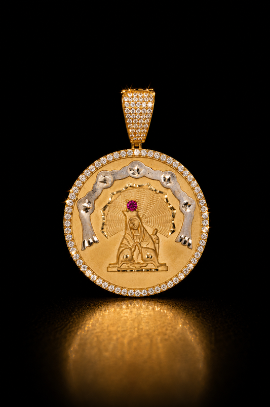 14k Gold Virgin Mary Pendant