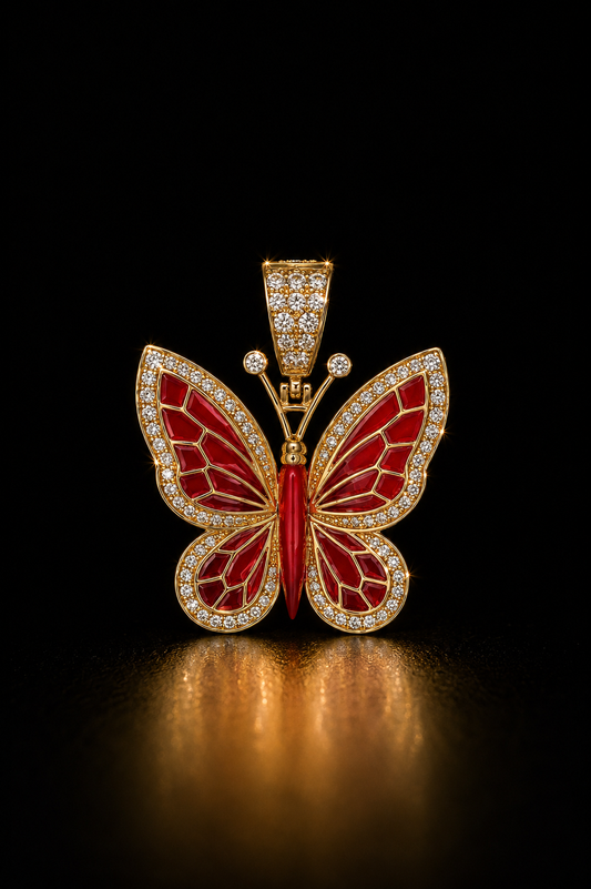 14k Red Ice Butterfly