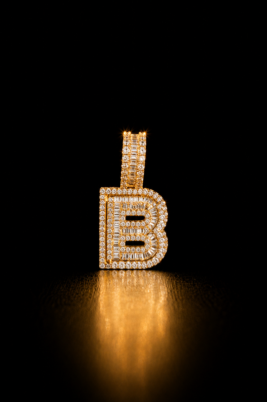 14k Gold Letter B Pendant