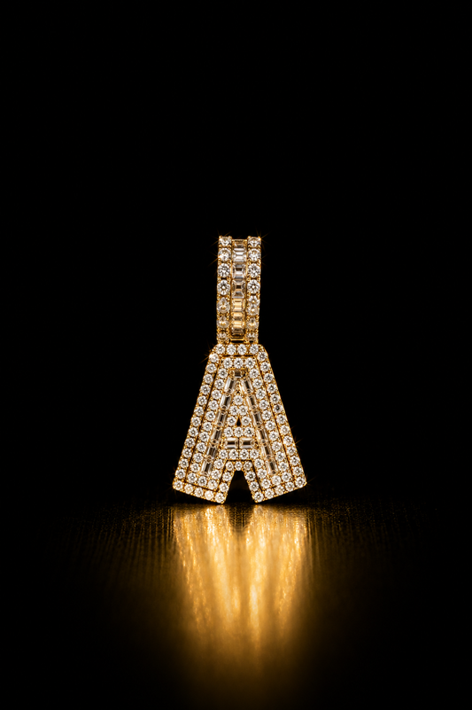 14k Gold Letter A Pendant