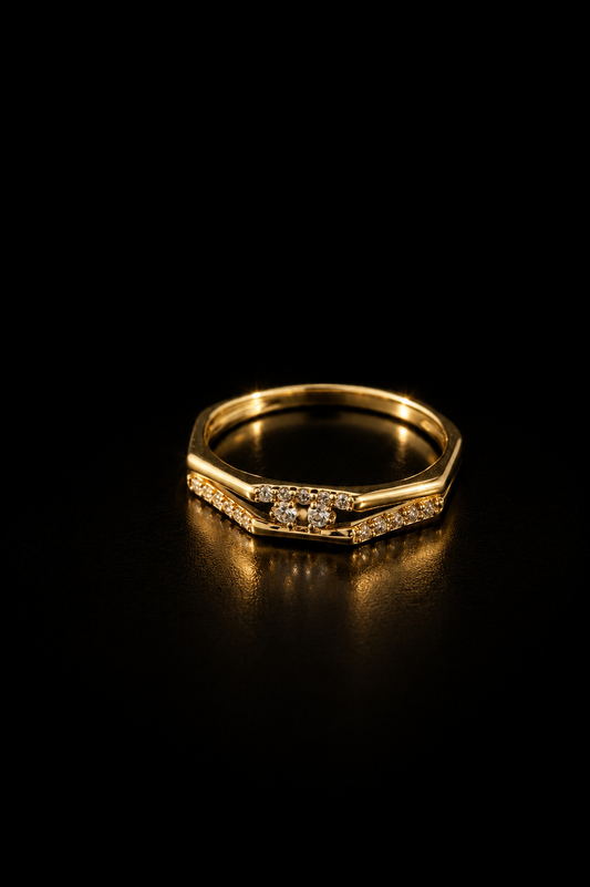 14k Gold CZ Stone Ring