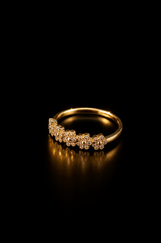 14k CZ Multi Clover Ring