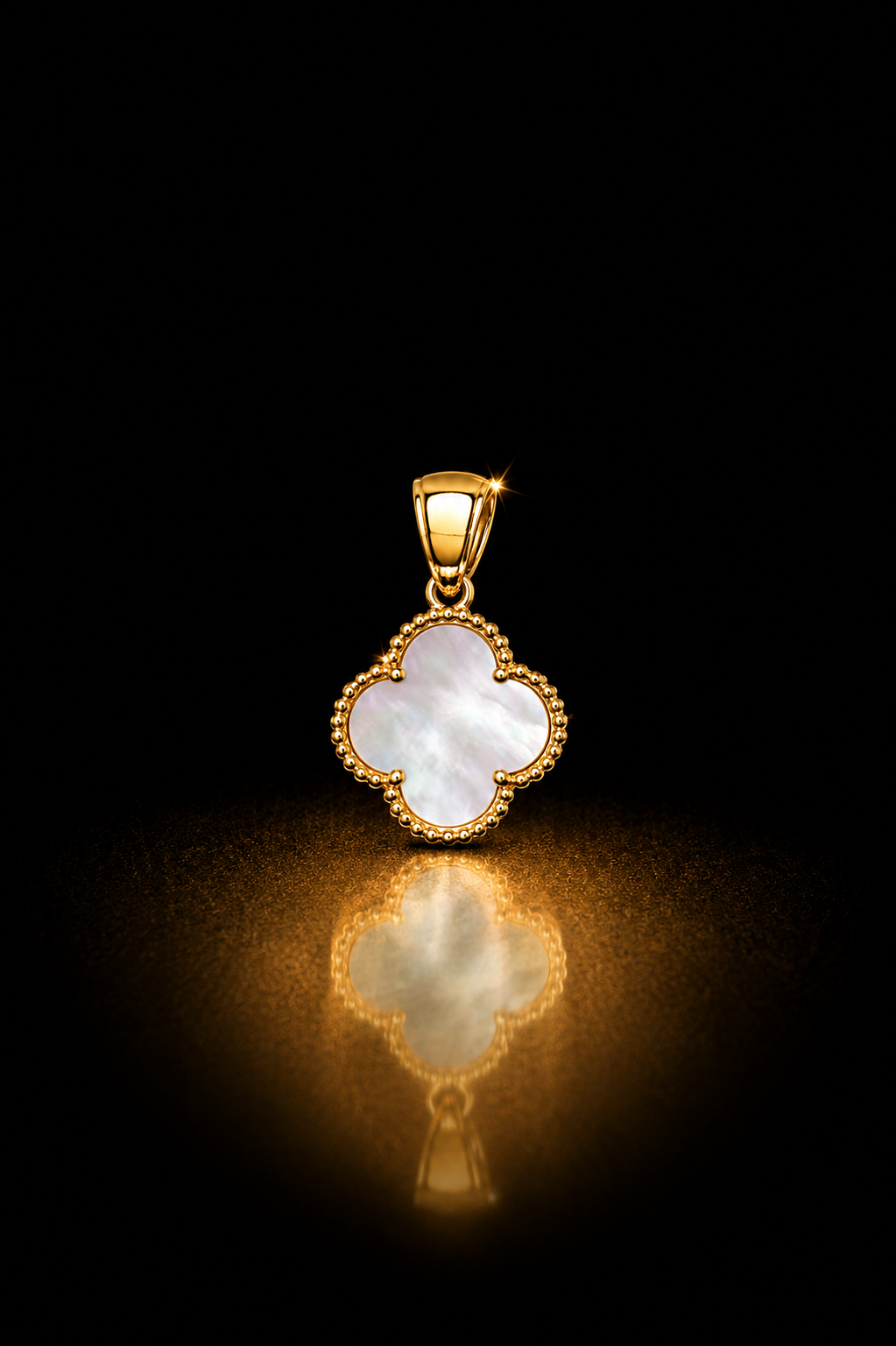14k White Clover Pendant