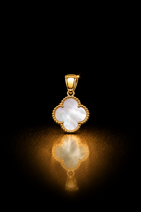 14k White Clover Pendant