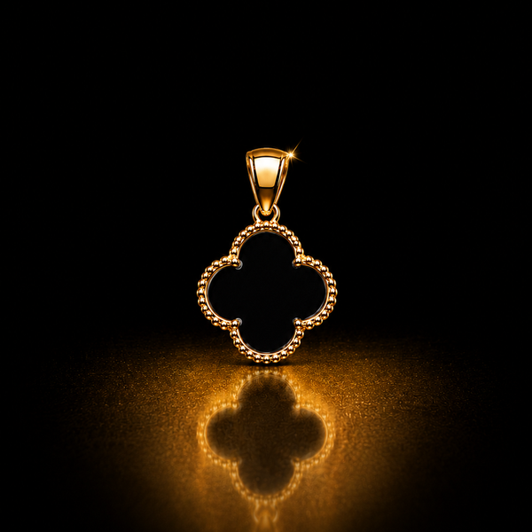 14k Black Clover Pendant