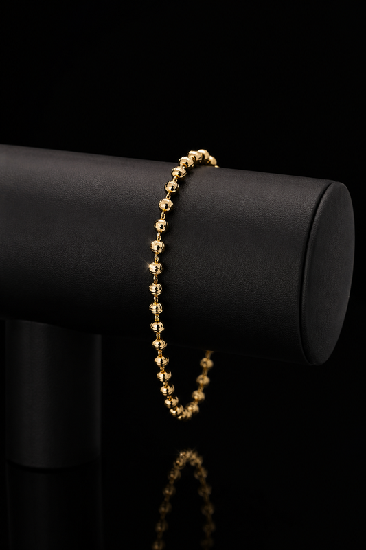 14k Beaded Bracelet - 4mm