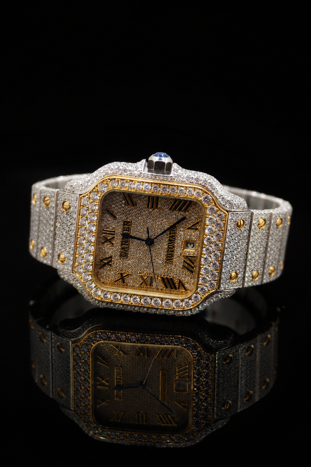 Iced Out Cartier Santos 40mm