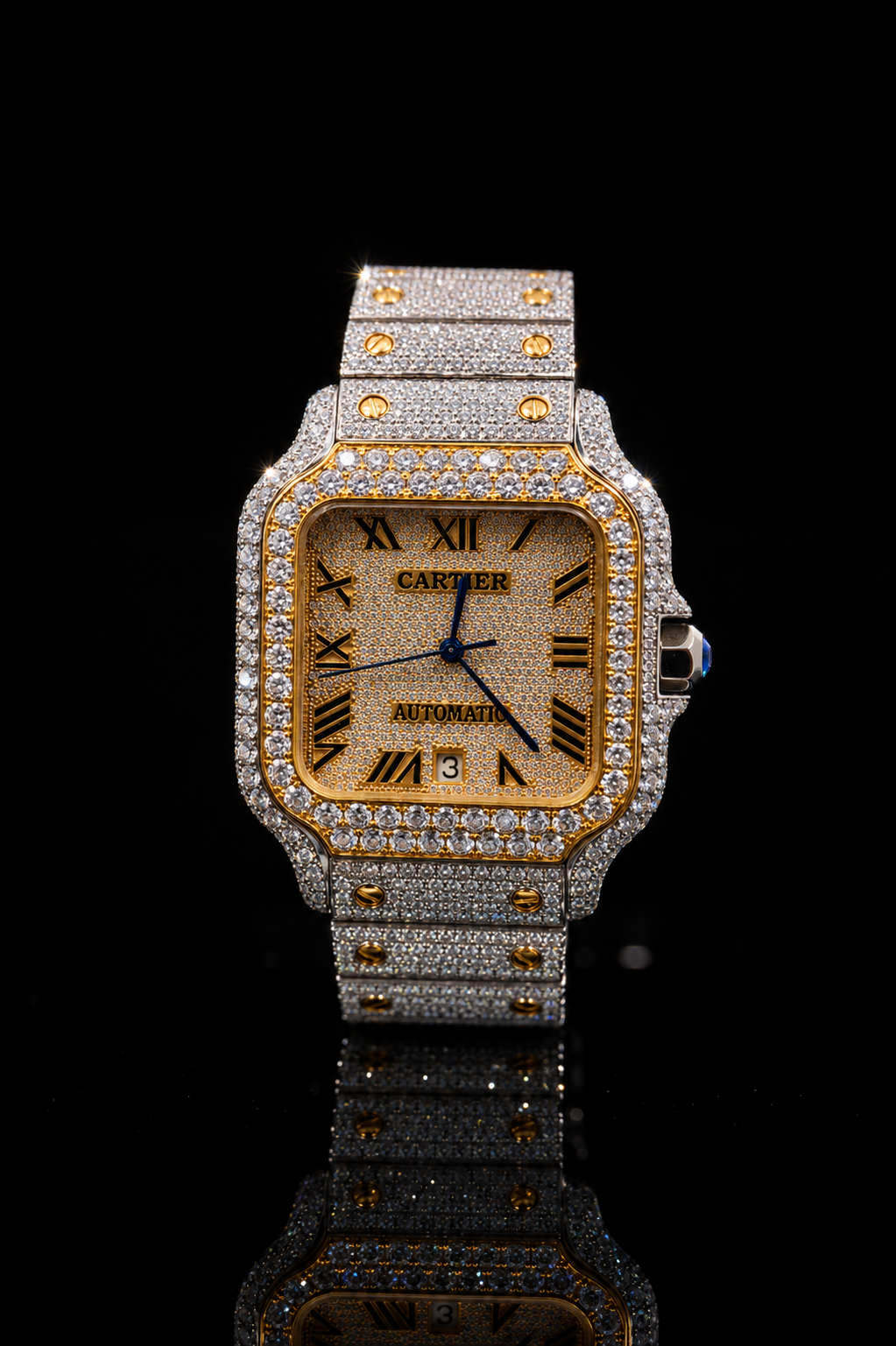Iced Out Cartier Santos 40mm