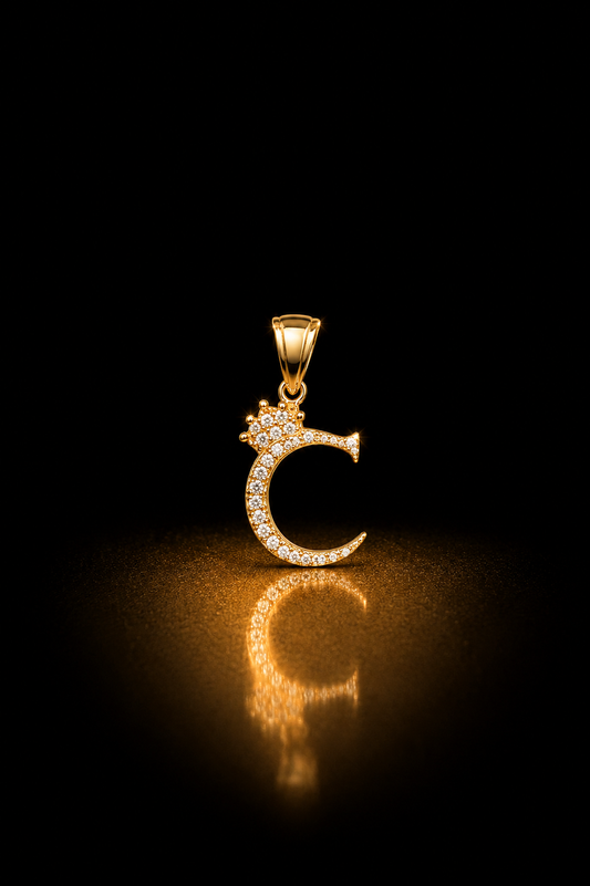 14 CZ Letter C Pendant