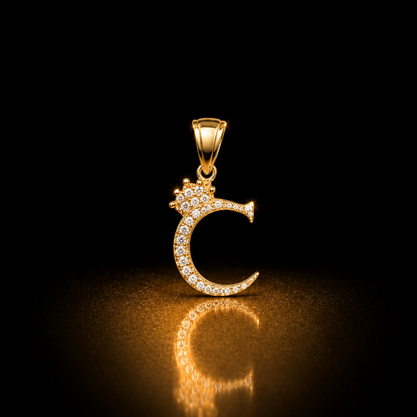 14 CZ Letter C Pendant